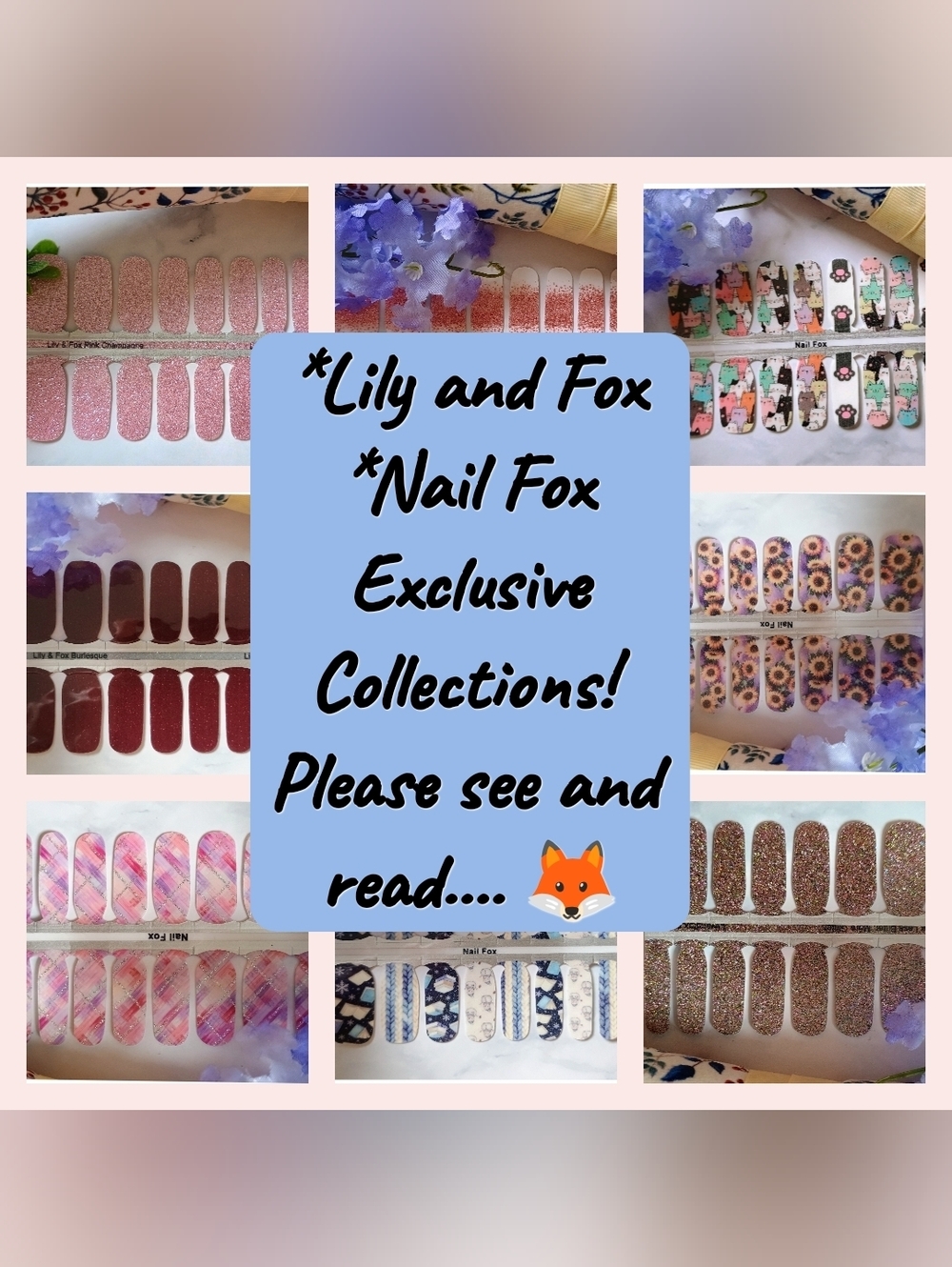 **5 For $15** Lily And Fox 🦊 Nail Fox 16ct Nail Wraps Please Read!